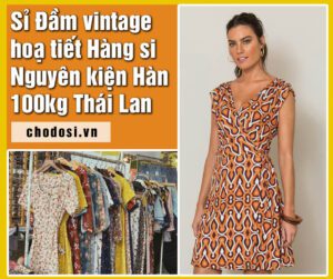 Sỉ Đầm vintage hoạ tiết Hàng si | Hàng nguyên kiện Hàn 100kg Thái Lan